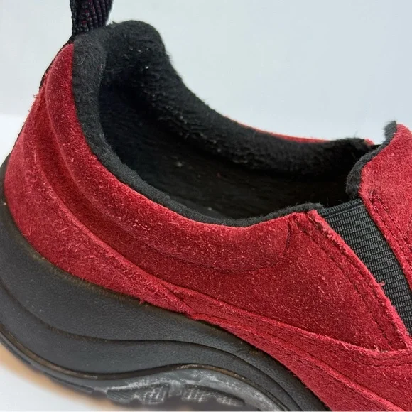 LL Bean Women Red Suede Loafers  7.5 Winter Comfort Shoes Walking Casual Outdoor - Picture 9 of 14